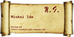 Miskei Ida névjegykártya